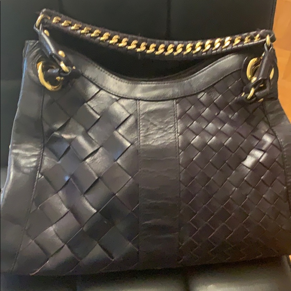 Bcbgmaxazria purple leather bag